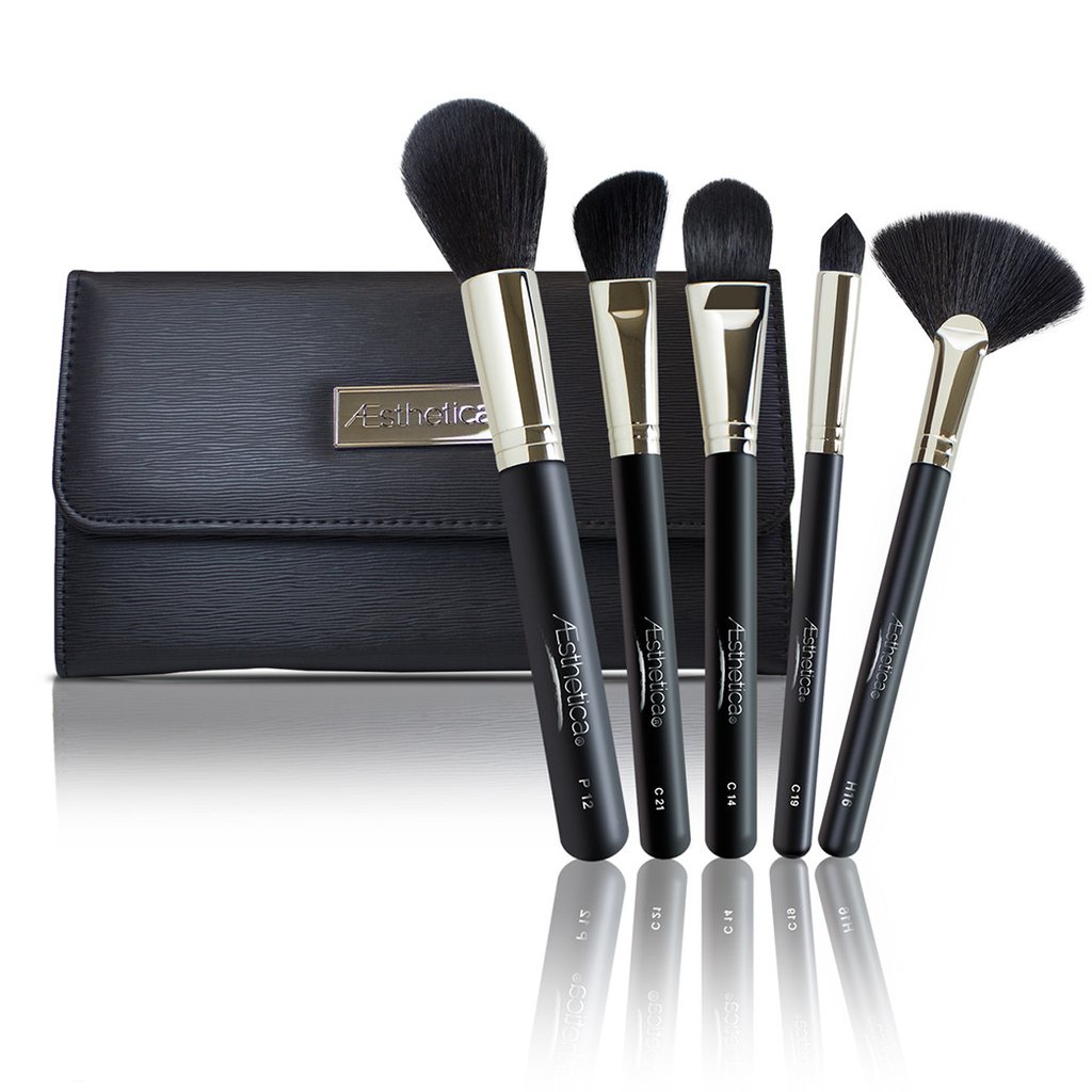Aesthetica 5 Piece Pro Brush Set with Pouch - 16 Units